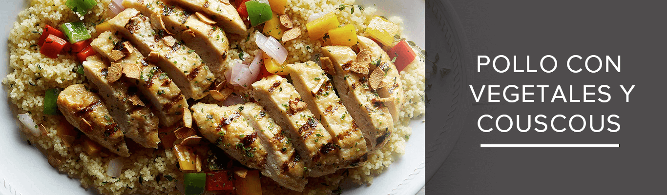 Pollo con vegetales y couscus