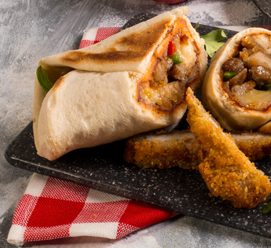 Roll de Pizza con Tenders de pollo