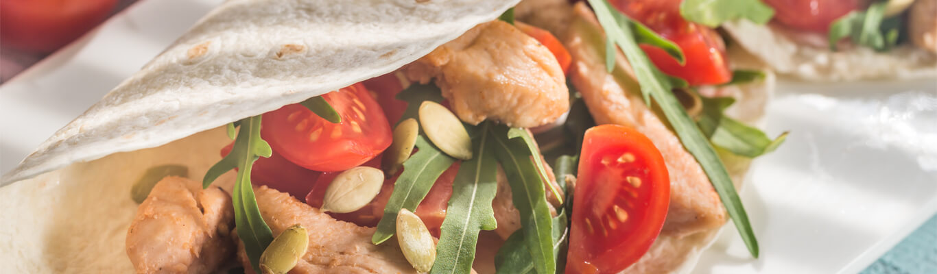 Wrap de filete con salsa picante de naranja